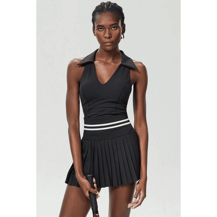 Women's Black Gym Sets Polo