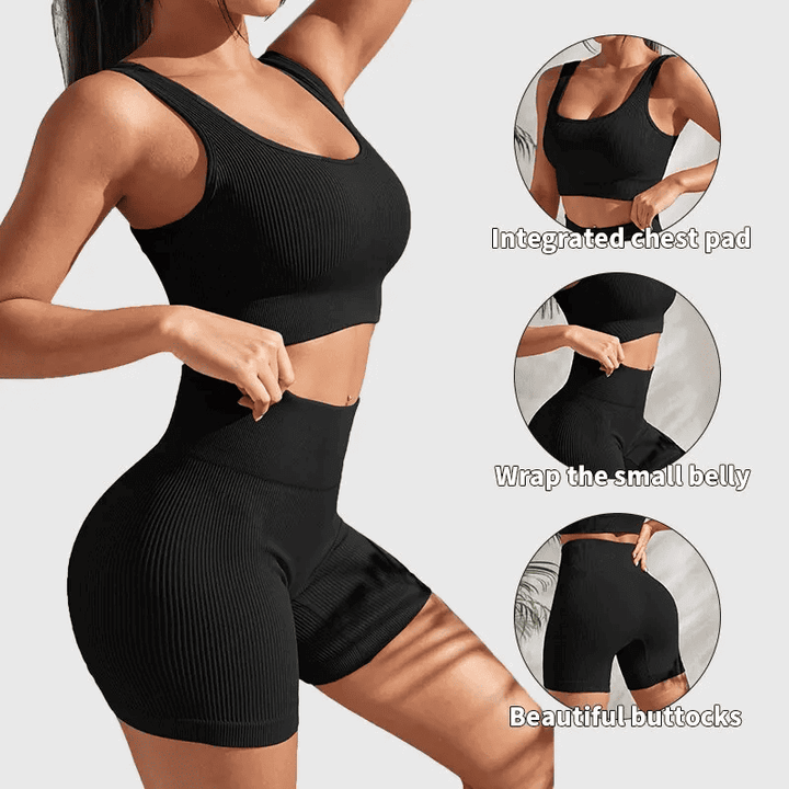 Women's Black Gym Sets Vital