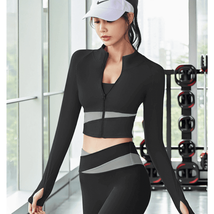 Women's Black Gym Sets Eva